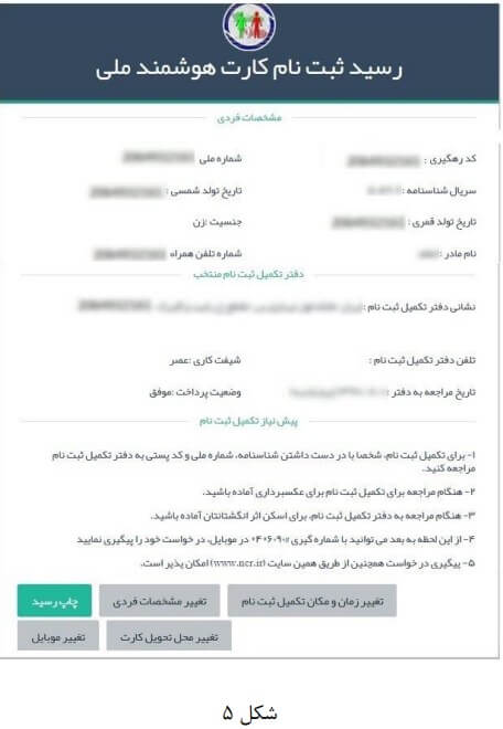 چاپ رسید ثبت نام